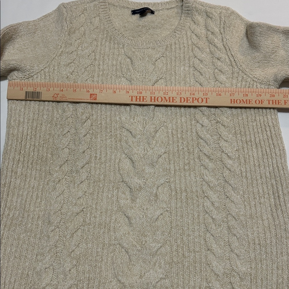 Tommy Hilfiger Cream Cable Knit Sweater L - Picture 3 of 7